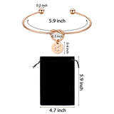 E1mity Constellation Tie The Knot Bracelet Rose Gold Plated Love Knot Cuff Bangle with Zodiac Sign Disc Charm Horoscope Adjustable Bracelet Jewelry Gift for Women Teen Girls with Storage Bag