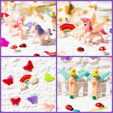E1mity 26Pcs Fairy Animals Miniature Garden Accessories Kits with Cute Mini Fairy Unicorn Butterfly Mushroom Ladybird Resin Figurines Ornaments for Cake Topper Micro Landscape Garden DIY Home Decor