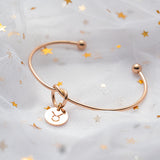 E1mity Constellation Tie The Knot Bracelet Rose Gold Plated Love Knot Cuff Bangle with Zodiac Sign Disc Charm Horoscope Adjustable Bracelet Jewelry Gift for Women Teen Girls with Storage Bag
