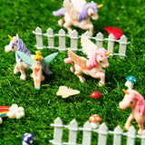 E1mity 26Pcs Fairy Animals Miniature Garden Accessories Kits with Cute Mini Fairy Unicorn Butterfly Mushroom Ladybird Resin Figurines Ornaments for Cake Topper Micro Landscape Garden DIY Home Decor