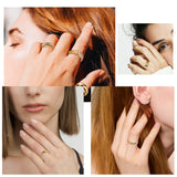 E1mity 9 Pcs Gold Chunky Dome Rings Set Gold Plated Thick Croissant Braided Twisted Stacking Band Rings Trendy Knuckle Rings Minimalist Statement Jewelry Birthday Gifts for Women Girls Men Size 7-8