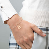 E1mity Constellation Tie The Knot Bracelet Rose Gold Plated Love Knot Cuff Bangle with Zodiac Sign Disc Charm Horoscope Adjustable Bracelet Jewelry Gift for Women Teen Girls with Storage Bag